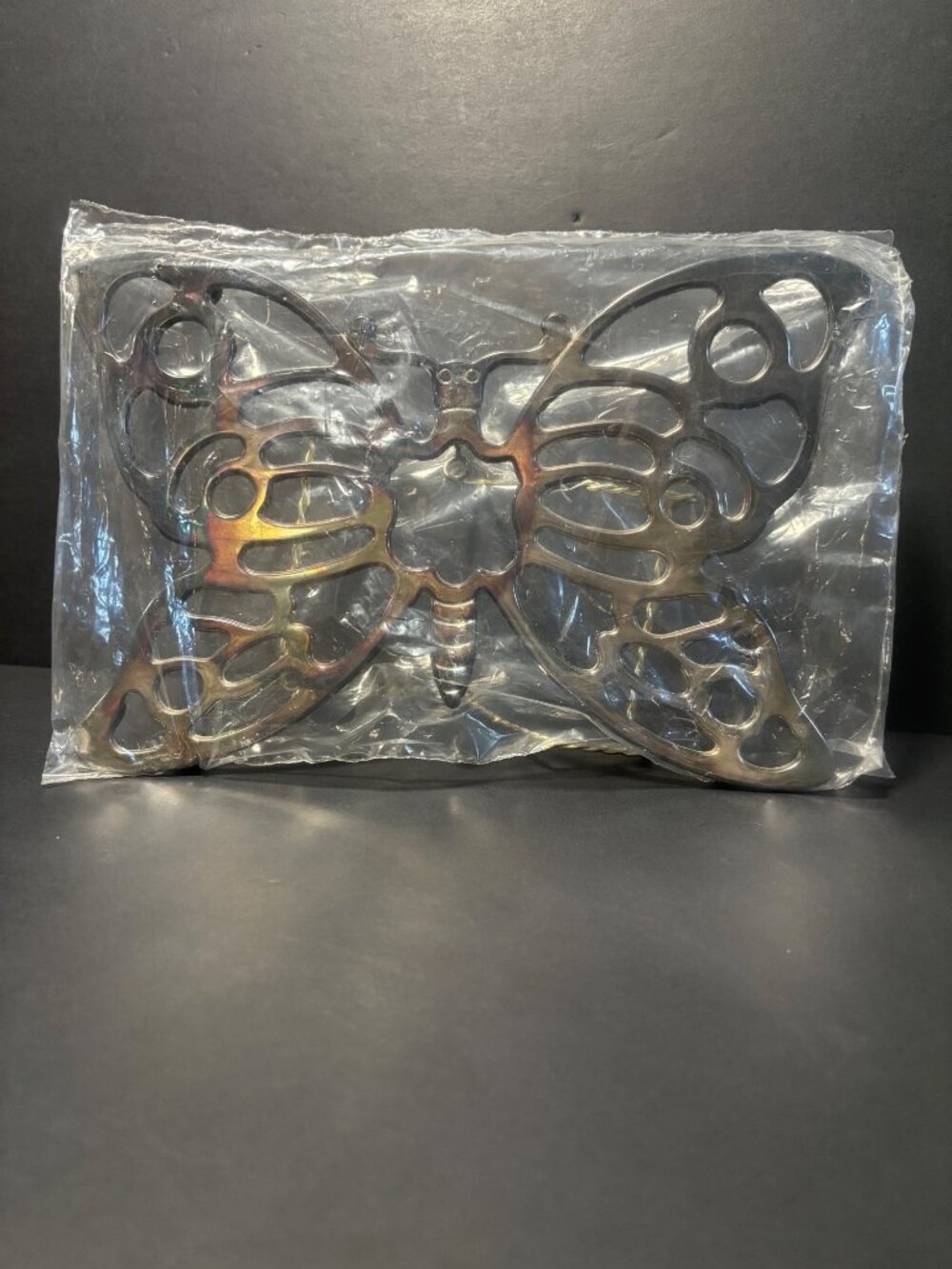 Leonard Silver Plate Butterfly Trivet -Wall Hanging Decor Metal Art Vintage 70s